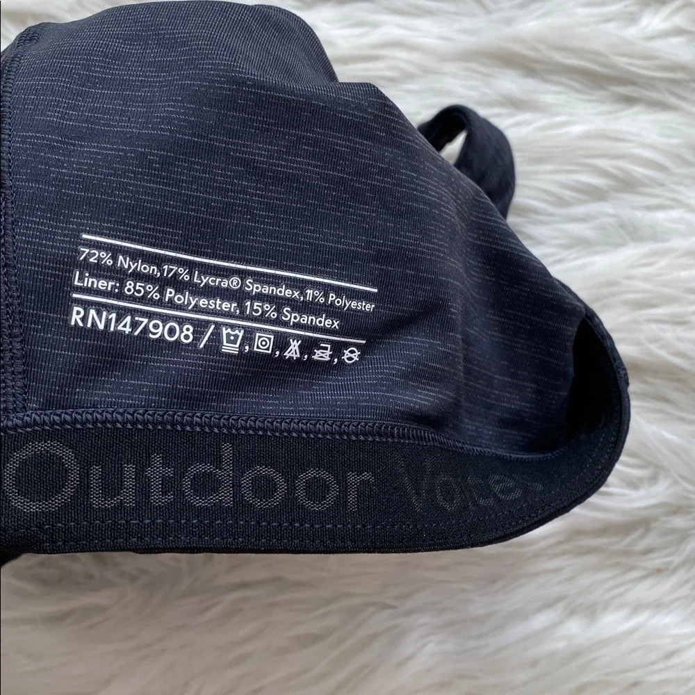 Outdoor Voices | Techsweat Crop Top Charcoal High-Neck Racerback Sports Bra